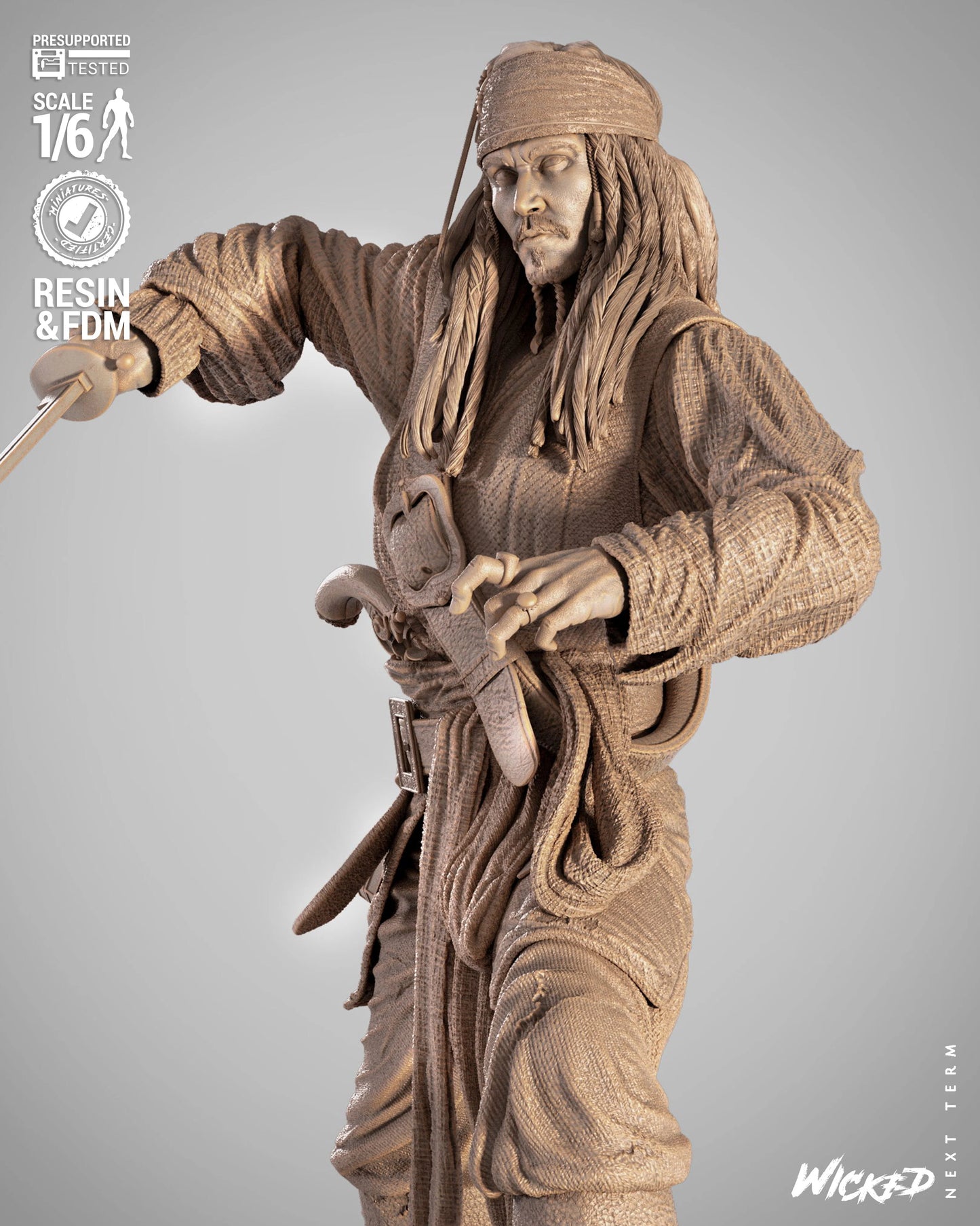 Jack Sparrow Figure by Wicked – High Quality 3D Collectible Statue 3DHeroFigure