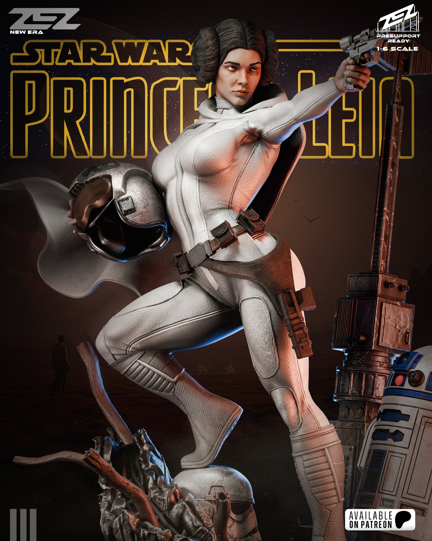 Princess Leia Figure by ZEZ Studios – High Quality 3D Collectible Statue 3DHeroFigure