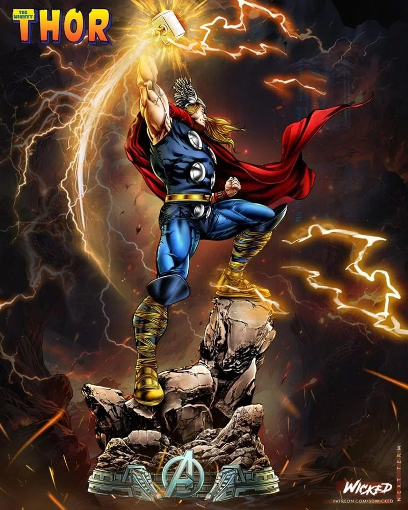 Thor Comic Figure by Wicked – High Quality 3D Collectible Statue 3DHeroFigure