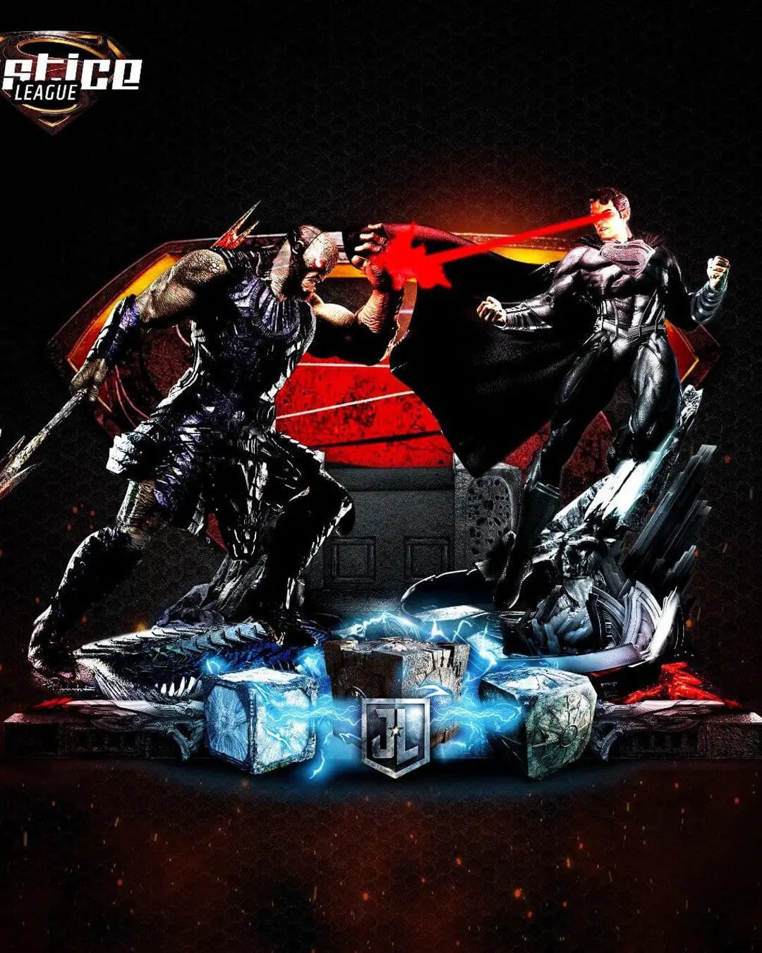 Superman Darkseid Diorama Figure by B3DSERK 3DHeroFigure