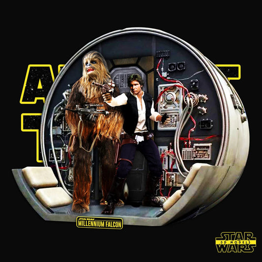 Han Solo Chewbacca Diorama Figure by Star Wars – High Quality 3D Collectible Statue 3DHeroFigure