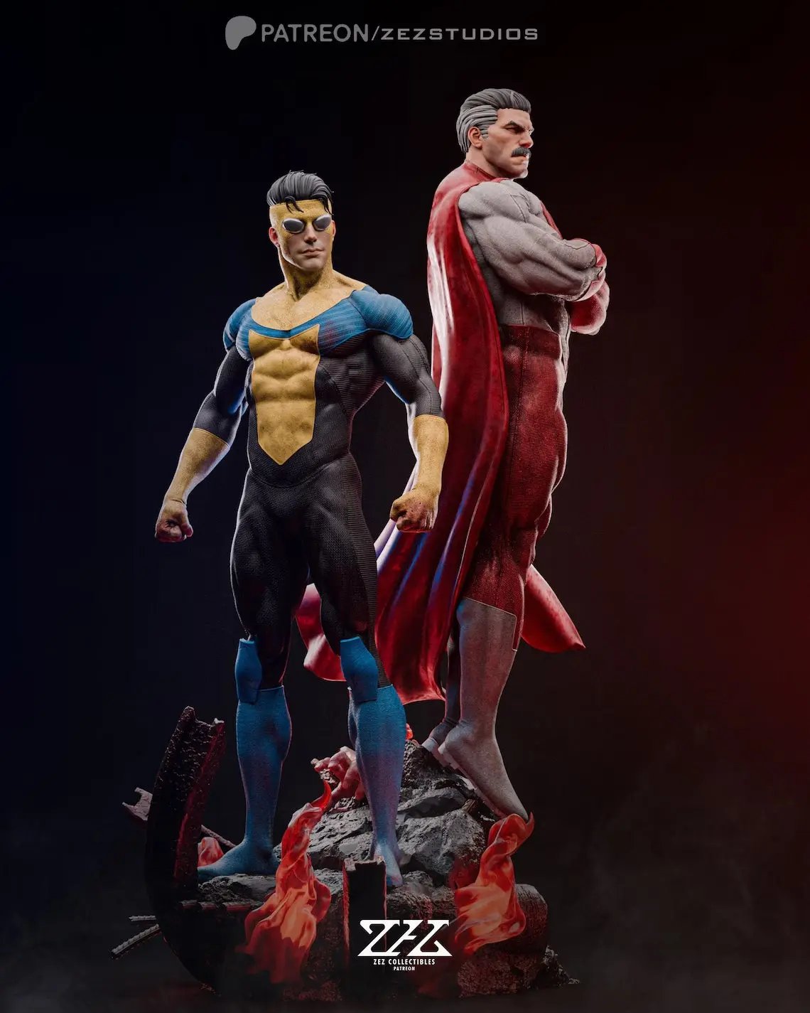Omniman Invincible Diorama Figure by ZEZ Studios 3DHeroFigure