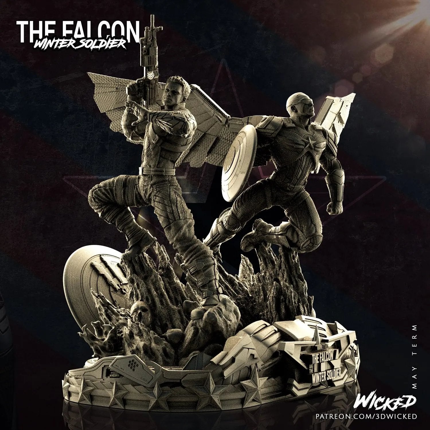 Falcon & Winter Soldier Diorama Figure by Wicked 3DHeroFigure