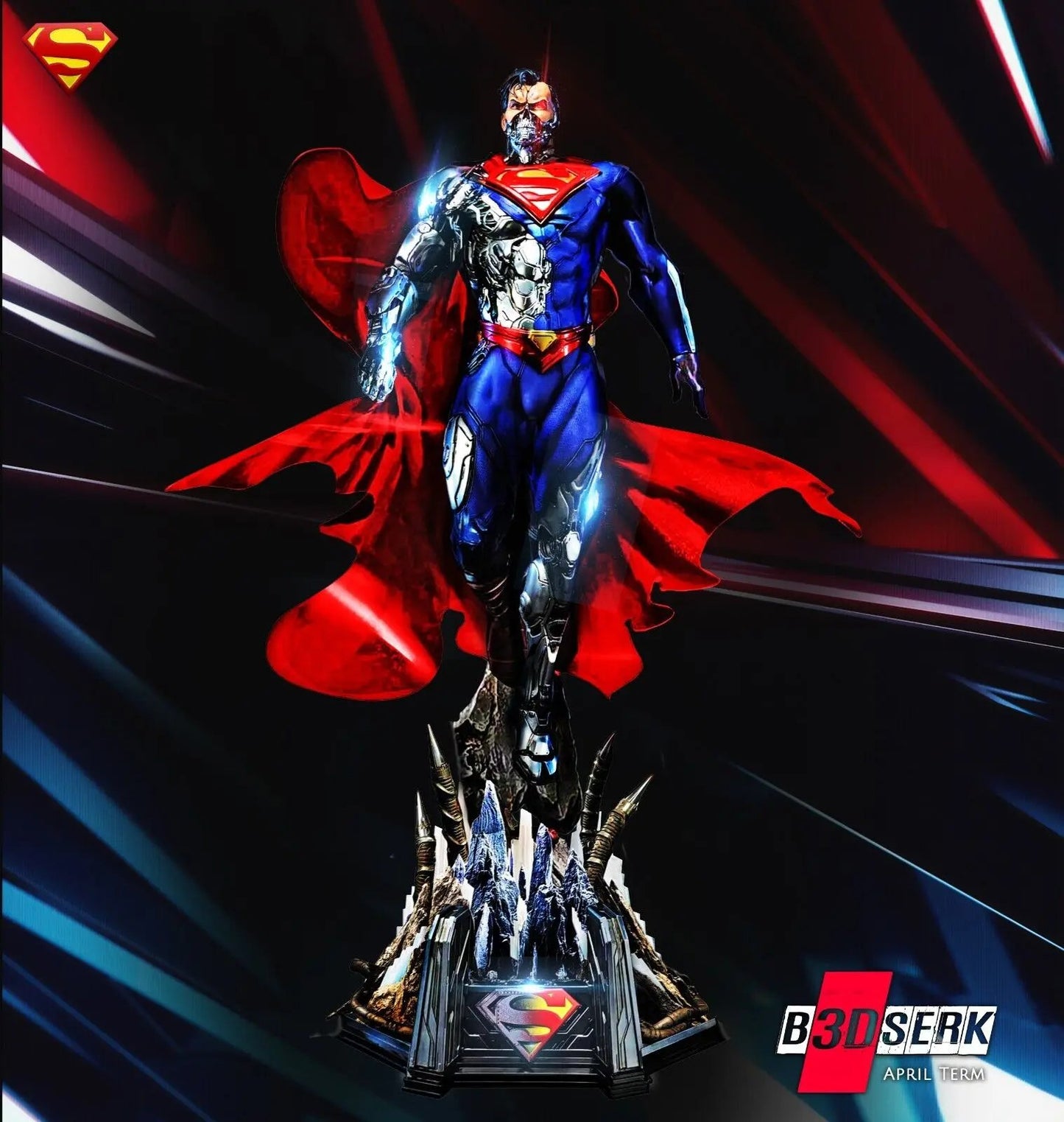 Superman Cyborg Figure by B3DSERK 3DHeroFigure