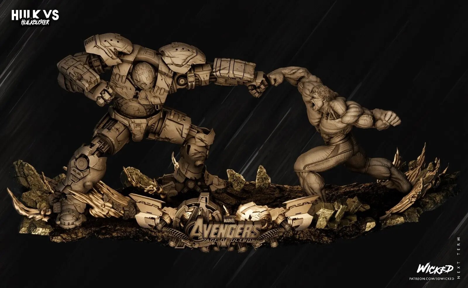 Hulkbuster Hulk Diorama Figure by Wicked 3DHeroFigure